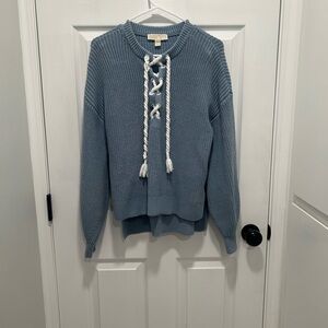 MICHAEL Michael Kors Blue Lace-Up Sweater